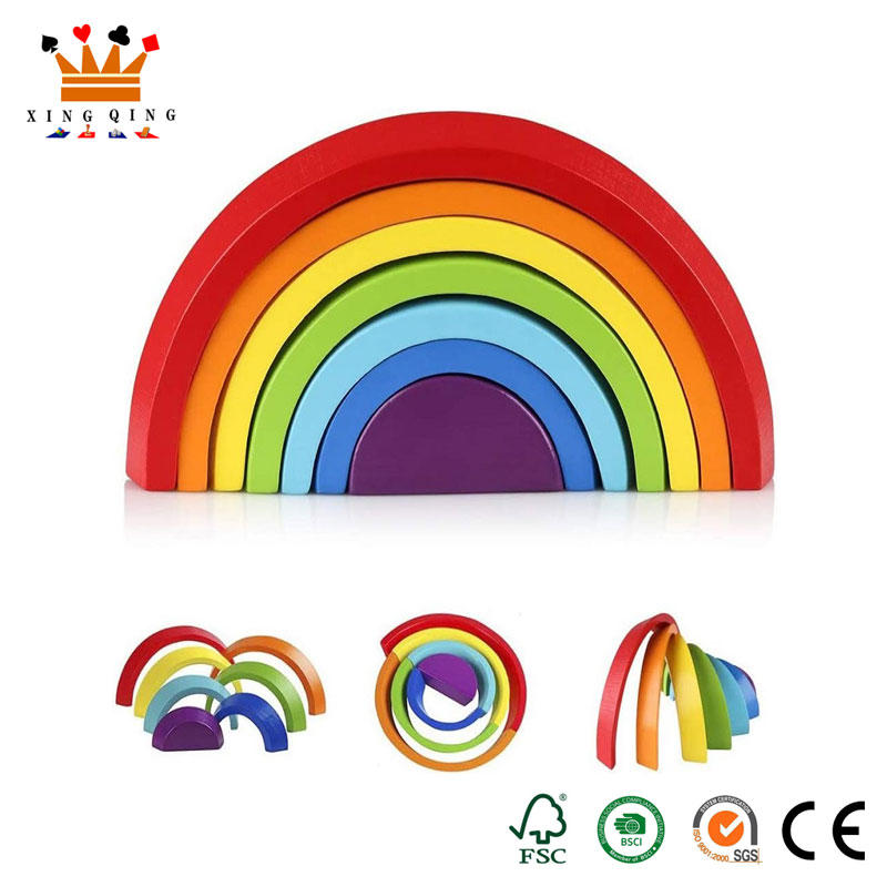 Regenboog bouwen houten set